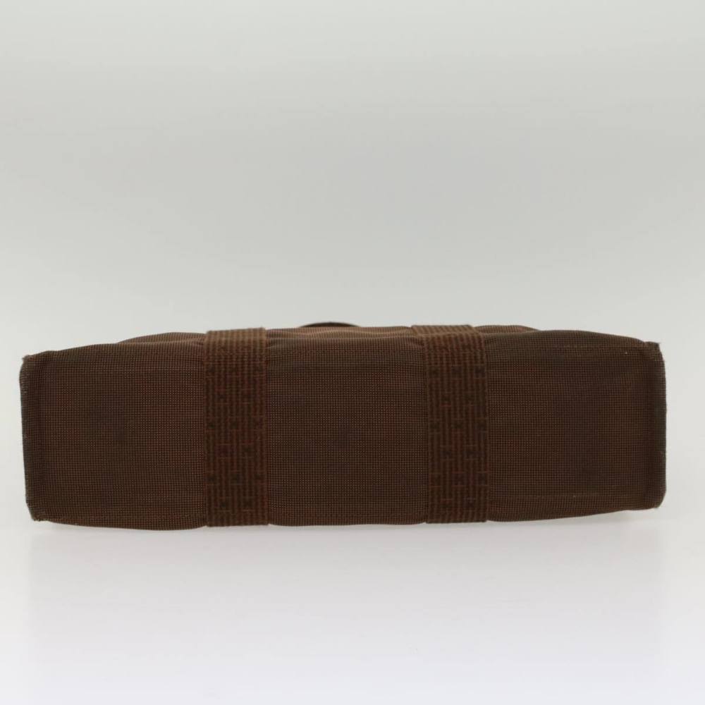 HERMES Her Line MM Hand Bag Canvas Brown Auth bs7825 - Picture 5 of 16